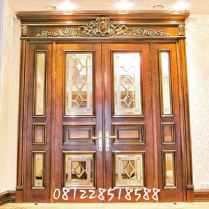 Kusen Pintu Ukiran Jati Mewah Kupu Tarung
