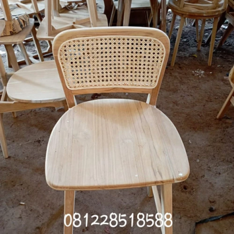 kursi cafe jati model rotan