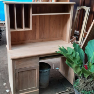 meja belajar jati minimalis