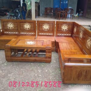 Set Sofa Tamu Sudut Ukiran Jati