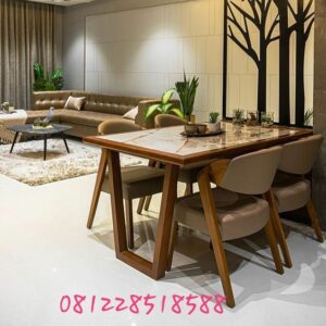 Set Meja Makan Jati Klasik Modern