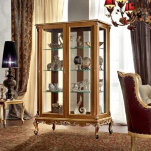 Lemari Hias Ukiran Mewah Kaca