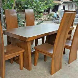 Set Meja Makan Kayu Trembesi