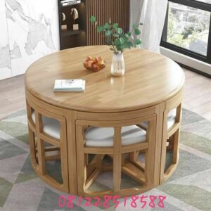 Set Meja Makan Minimalis Jati Modern