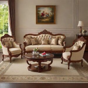 Set Sofa Tamu Mewah Ukir Klasik