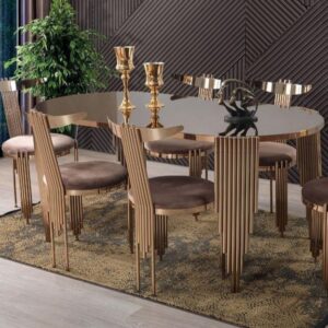 Set Kursi Meja Makan Klasik Stenlis Mewah