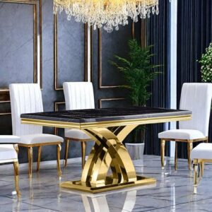 Set Meja Makan Klasik Besi Gold