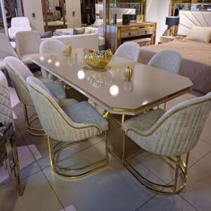 Set Kursi Meja Makan Mewah Stenlis