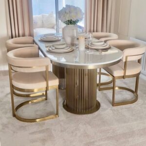 Set Meja Makan Klasik Mewah Stenlis