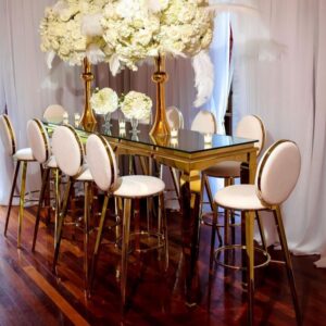 Set Meja Makan Stenlis Mewah Minimalis