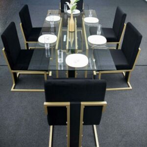 Set Meja Makan Besi Stenlis Mewah