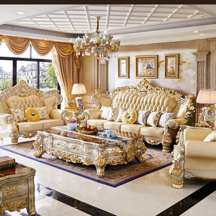 Set Sofa Tamu Mewah Ukiran Duco