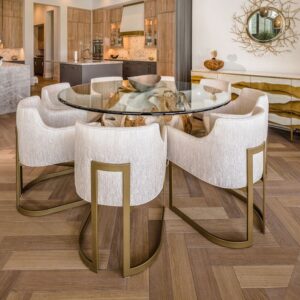 Set Kursi Meja Makan Mewah Stenlis Mewah