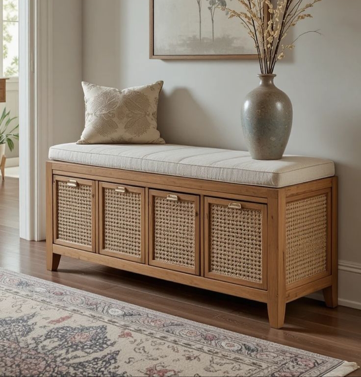 Nakas jati Rotan White Wash