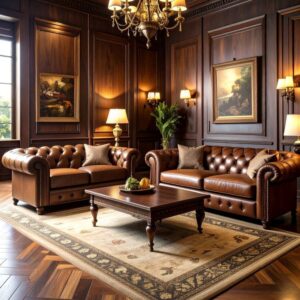 Set Sofa Mewah Kulit