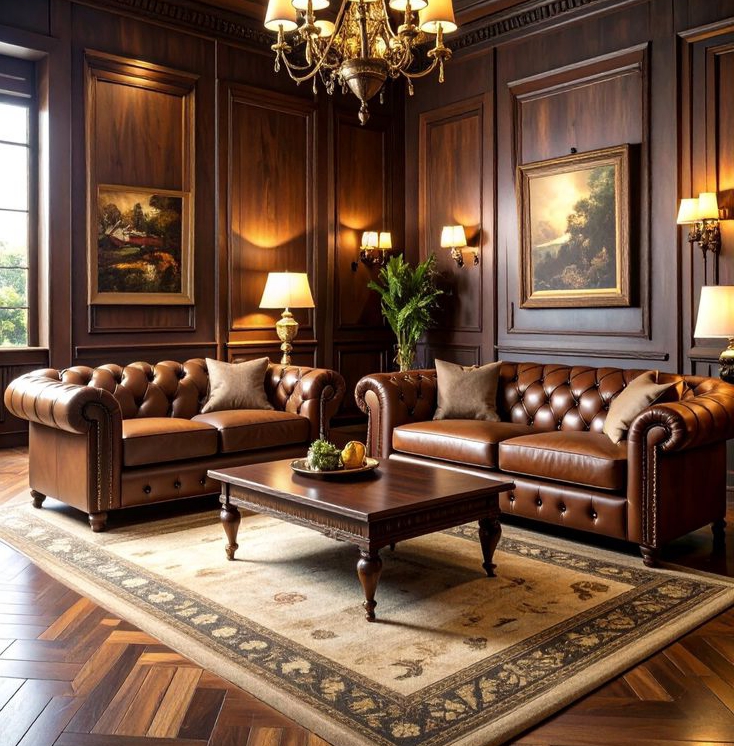 Set Sofa Mewah Kulit