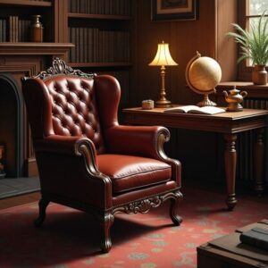 Kursi Tamu Ukir Kulit