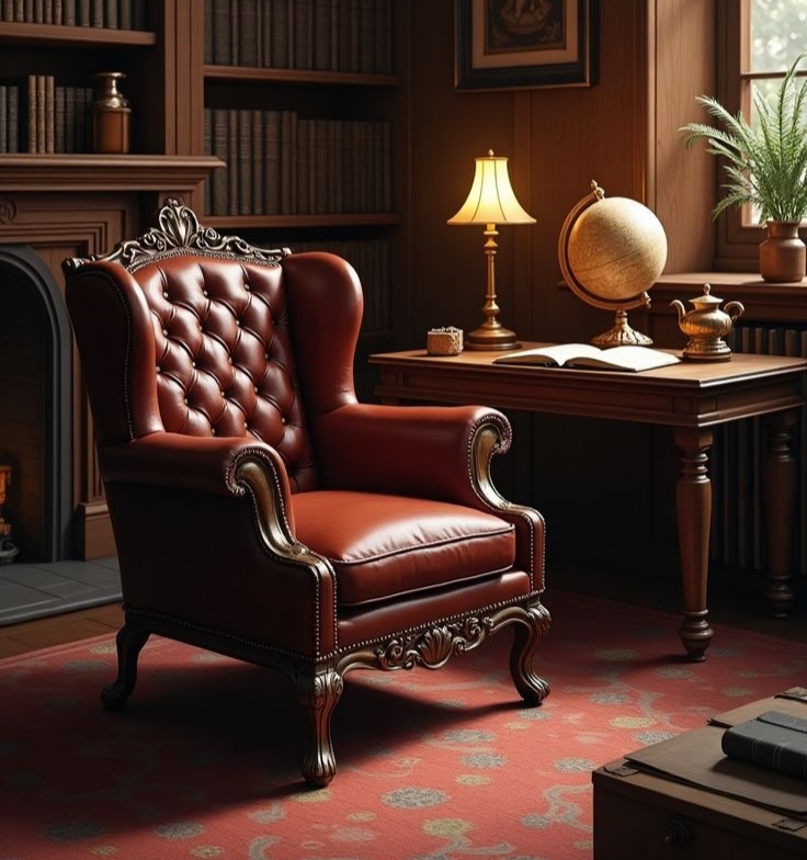 Kursi Tamu Ukir Kulit