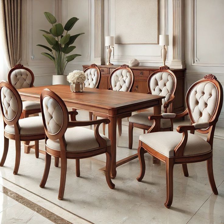 Set Meja Makan Ukir Klasik