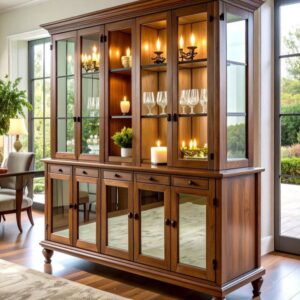 Lemari Hias Jati Kaca