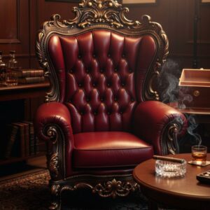 Kursi Mewah Ukiran Kulit