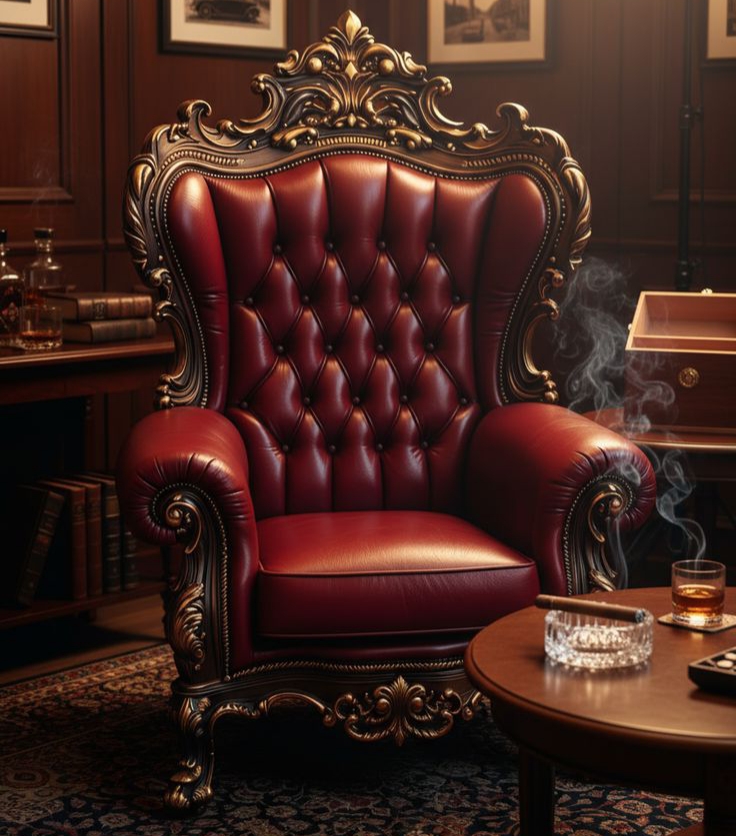 Kursi Mewah Ukiran Kulit