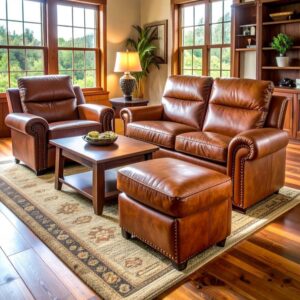 Set Sofa Kulit Klasik