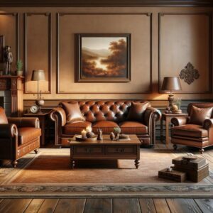 Set Sofa Kursi Tamu Kulit