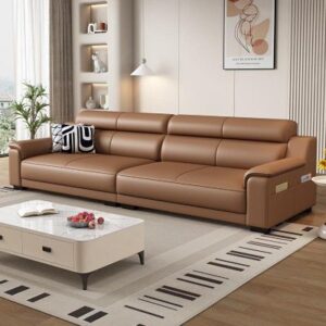 Sofa Tamu Kulit Keluarga Bahagia