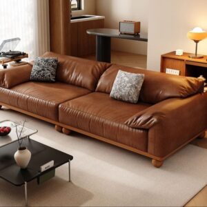 Sofa Tamu Kulit Jati Jepara