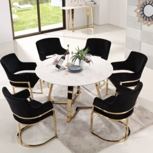 Set Meja Makan Stenlis Hitam