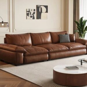 Sofa Tamu Kulit Kayu Jati Mewah