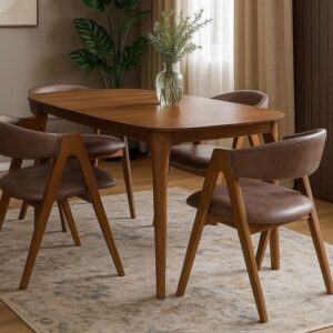 Set Meja Makan Modern Jati Murah