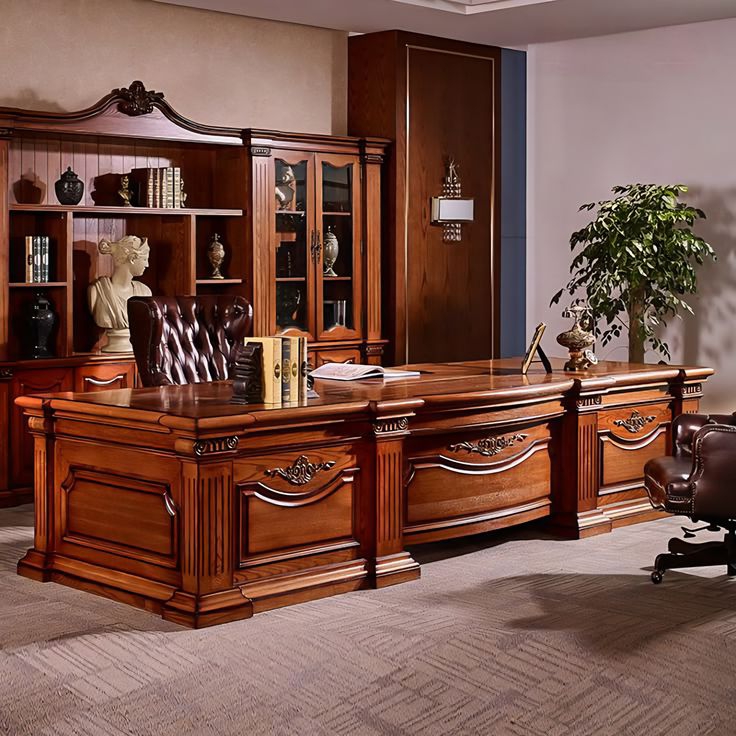 Meja Kantor Ukir Mewah