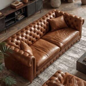 Sofa Tamu Kulit Furniture Jepara