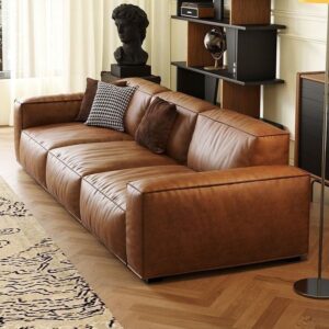 Sofa Tamu Kulit Klasik
