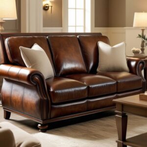 Sofa Tamu Kulit Modern Jepara