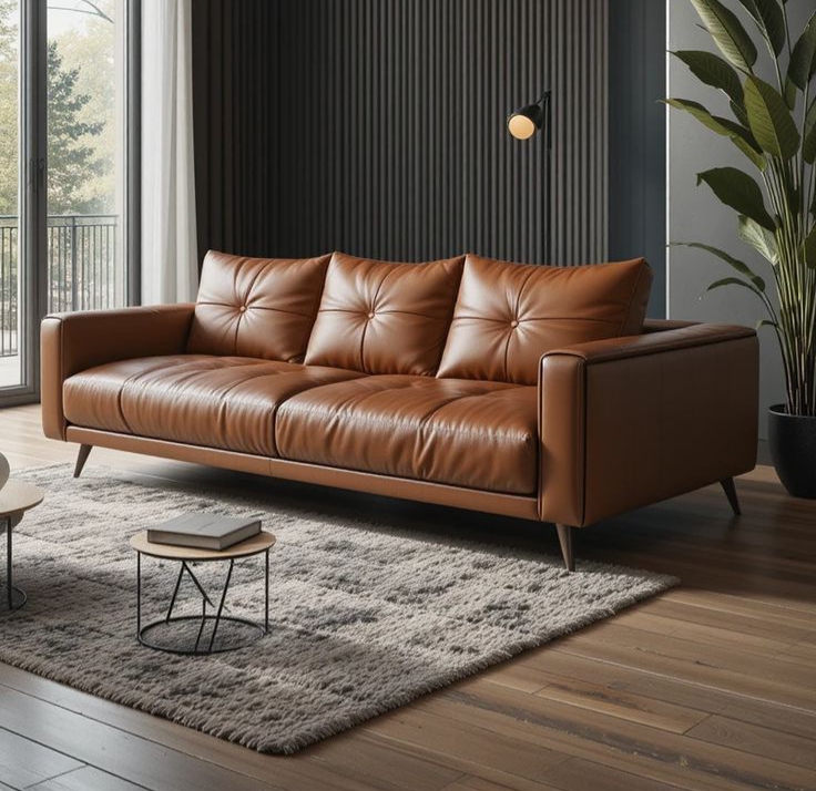 Sofa Tamu Kulit Kayu Jati