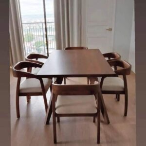 Set Meja Makan Jati Modern