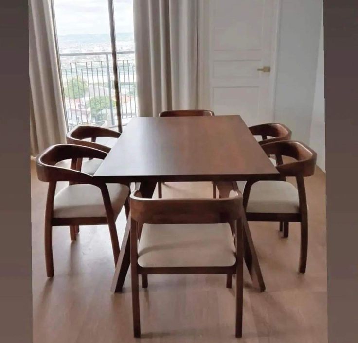 Set Meja Makan Jati Modern