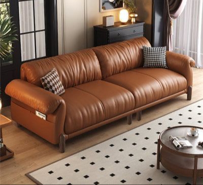 Sofa Tamu Kulit Jati Modern