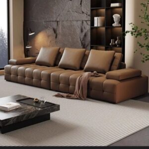 Sofa Tamu Kulit Mewah Modern