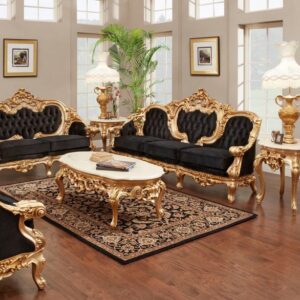 Set Sofa Tamu Ukiran Duco Gold